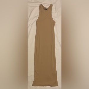 Zara Tan Fitted Sleeveless Midi Dress - Women’s Size Small - Great condition!